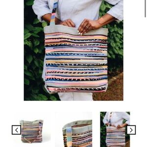 SICA upcycling design Striped Tote Bag